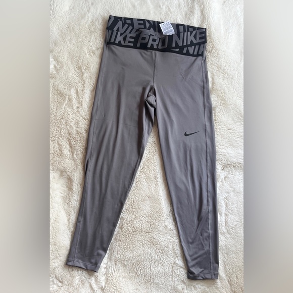 Nike Grey Leggings CROSSOVER Waist size Medium - Picture 7 of 8